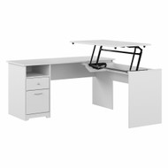 Bush Furniture Cabot Collection 60W L Shaped Computer Desk with Drawers White - CAB043WHN