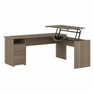 Bush Furniture Cabot Collection 72W L Shaped 3 Position Sit to Stand Desk Ash Gray - CAB050AG