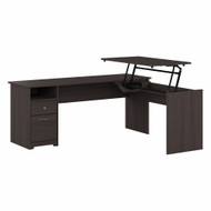 Bush Furniture Cabot Collection 72W L Shaped 3 Position Sit to Stand Desk Heather Gray - CAB050HRG