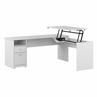 Bush Furniture Cabot Collection 72W L Shaped 3 Position Sit to Stand Desk White - CAB050WHN
