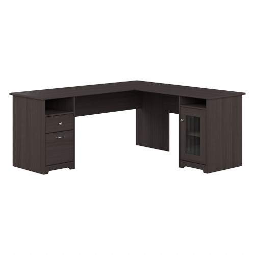 Bush Furniture 72W L Shaped Computer Desk with Storage CAB072HRG Free