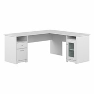 Bush Furniture Cabot Collection 72W L Shaped Computer Desk with Storage White - CAB072WHN