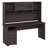 Bush Furniture Cabot Collection 72W Single Pedestal Desk and Hutch Heather Gray - CAB049HRG