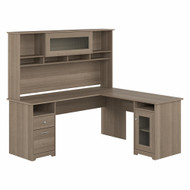 Bush Furniture Cabot Collection 72W L Shaped Computer Desk with Hutch Ash Gray - CAB073AG