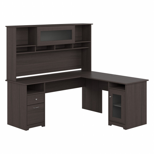 Bush Furniture 72W L Shaped Computer Desk with Hutch and Storage