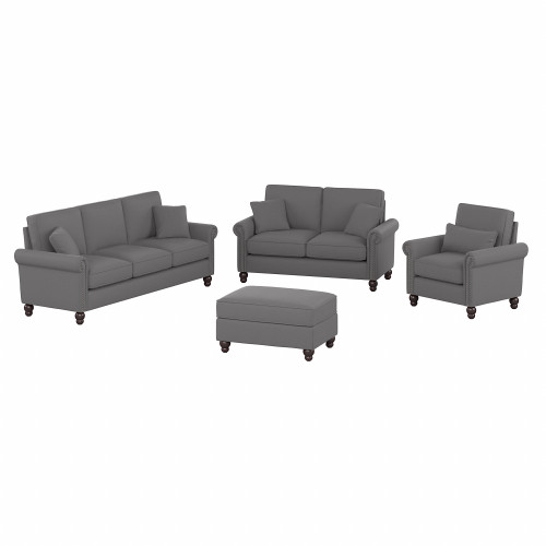 Bush Furniture 85W Sofa with 61W Loveseat, Accent Chair and Ottoman