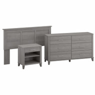 Bush Furniture Full/Queen Headboard with 6 Drawer Dresser and Nightstand - SET003PG