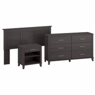 Bush Furniture Full/Queen Headboard with 6 Drawer Dresser and Nightstand - SET003SG