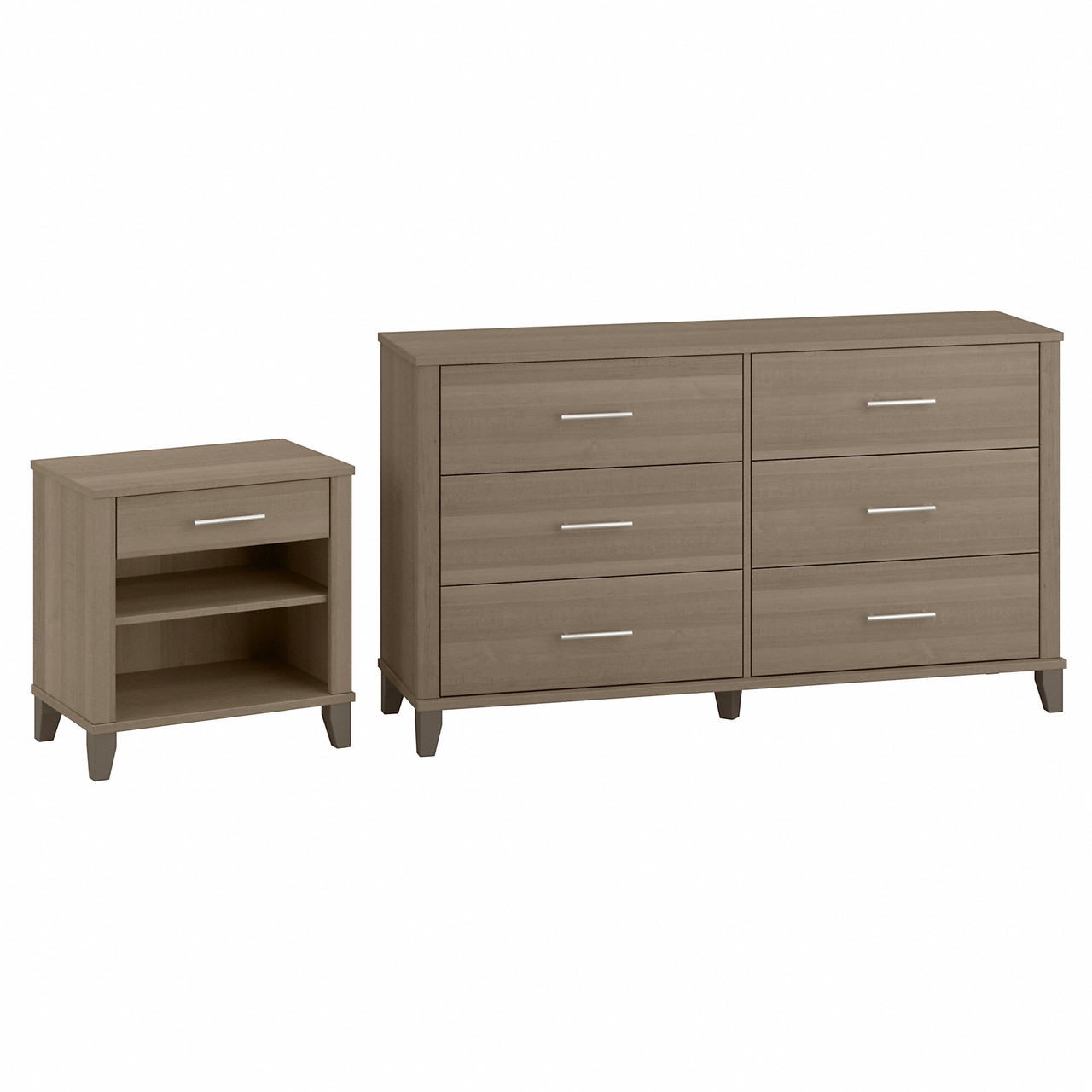 Bush Furniture 6 Drawer Dresser and Nightstand SET035AG Free Shipping!
