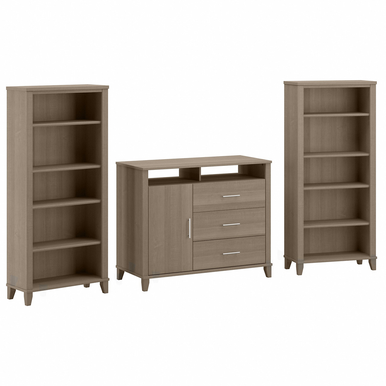 Bush Furniture Office Credenza with Bookcases SET040AG Free Shipping!