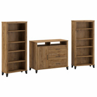 Bush Furniture Somerset Office Credenza with Bookcases Fresh Walnut - SET040FW