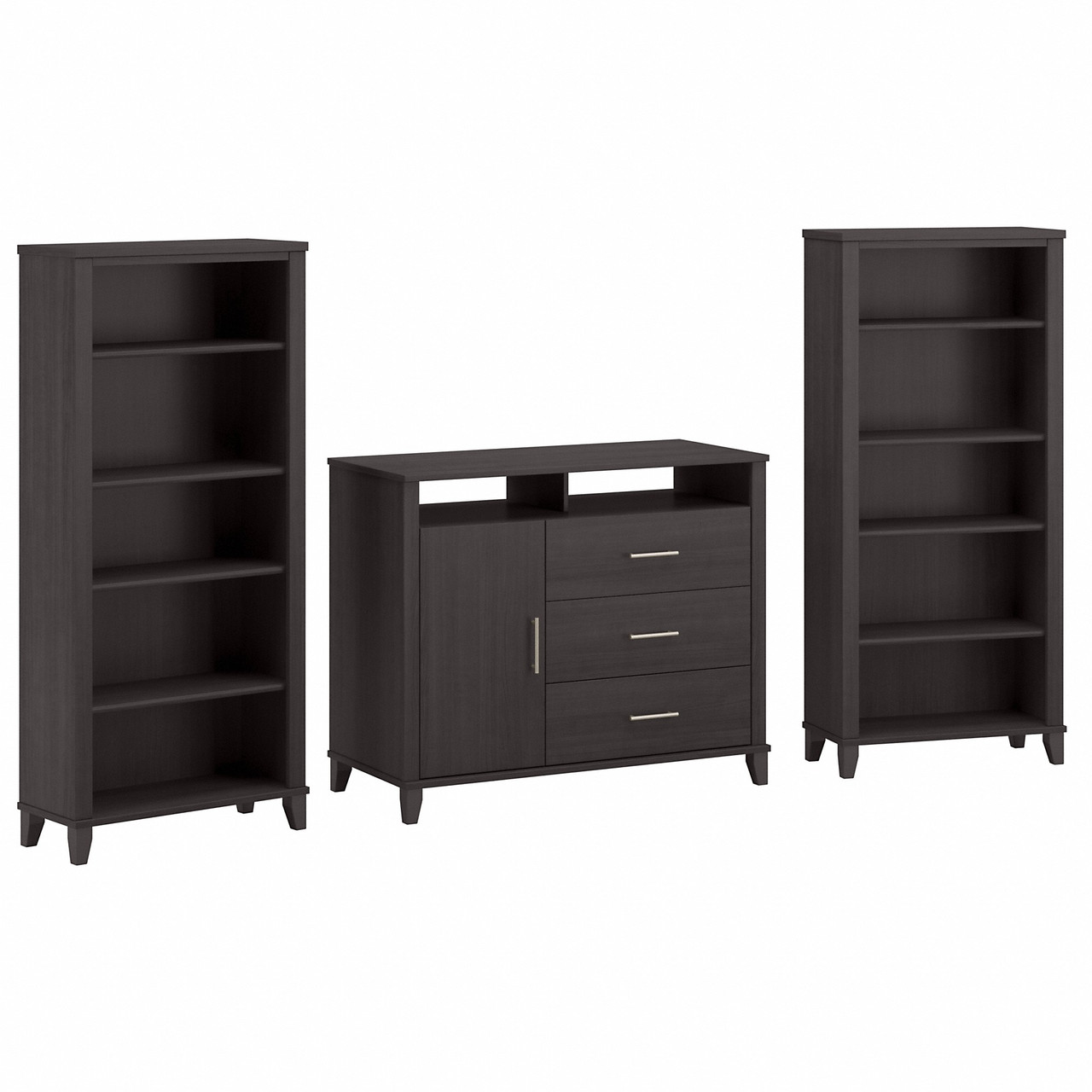 Bush Furniture Office Credenza with Bookcases SET040SG Free Shipping!