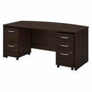 Bush Furniture Studio C 72"W x 36"D Bow Front Desk Black Walnut - STC012BWSU