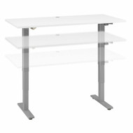 Bush Cabot 60W x 30D Electric Height Adjustable Standing Desk White / Silver- WC31912K
