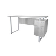 Mayline Safco Mirella SOHO Desk with Built-In Pedestal White Ash - 5513WAH