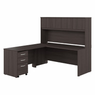 Bush Business Furniture Studio C 72W L-Shaped Desk with Hutch and 3 Drawer Mobile File Cabinet In Storm Gray - STC069SGSU