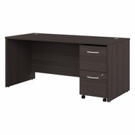 Bush Business Furniture Studio C 66W x 30D Office Desk with 2 Drawer Mobile File Cabinet In Storm Gray - STC071SGSU