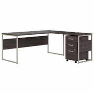 Bush Business Furniture Hybrid 72W x 30D L Shaped Table Desk with Mobile File Cabinet In Storm Gray - HYB028SGSU