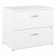 Bush Business Furniture Hybrid 2 Drawer Lateral File Cabinet In White - Assembled - HYF136WHSU-Z