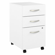 Bush Business Furniture Hybrid 3 Drawer Mobile File Cabinet In White - Assembled - HYF216WHSU-Z