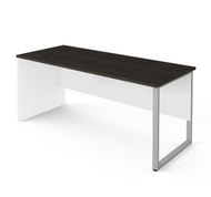 Bestar Pro-Concept Plus 72W Table Desk with Rectangular Metal Leg Deep In White & Deep Grey - 110402-1117