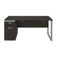 Bestar Aquarius 66W Desk with Single Pedestal In Deep Grey & White - 114400-000032