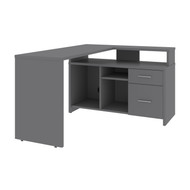 Bestar Equinox 57W x 56W L-Shaped Desk In Slate - 115860-000059