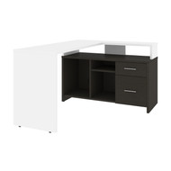 Bestar Equinox 57W x 56W L-Shaped Desk In White & Deep Grey - 115860-001732