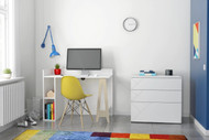 Nexera Atypik 2 Piece Home Office Set, White and Birch Plywood - 403039