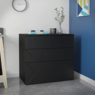 Nexera Atypik 3-Drawer Storage and Filing Cabinet, Black  - 608606