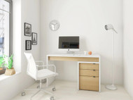 Nexera Chrono 2 Piece Home Office Set, Natural Maple & White- 400921