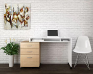 Nexera Essentials 2 Piece Home Office Set, Natural Maple & White- 400929