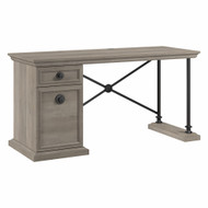Bush Furniture Coliseum 60W Designer Desk with Storage in Driftwood Gray - CSD160DG-03