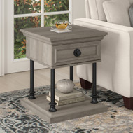 Bush Furniture Coliseum Designer End Table with Storage in Driftwood Gray - CST120DG-03