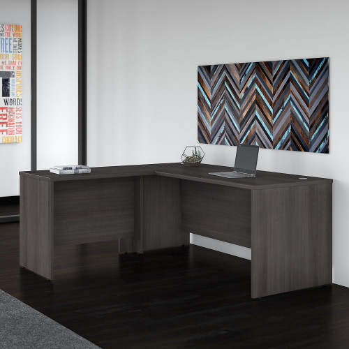 Bush Business Furniture Studio C LShaped Desk Modern Hickory