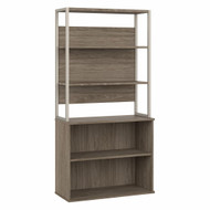 Bush Business Furniture Hybrid Tall Etagere Bookcase Modern Hickory - HYB023MH