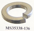 1G5J, MS35338-136 Lock Washer Split No. 6 (0.031x0.148x0.250) Stainless Steel  100PK
