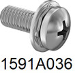 1591A036, 6-32x3/4 SEMS, Machine Screw Pan Head Phillips Type 1 with Square Conical Washer Zinc Clear RoHS [500 PK]
