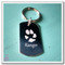 The front of the double paw print keychain. The back is the same design with the second pet's details