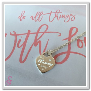 Sterling Silver "This Mommy belongs to..." Necklace - Front