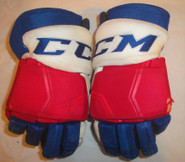 CCM HGQL Pro Stock Custom Hockey Gloves 14" New York Rangers Used (37)