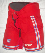 CCM HP70 Custom Pro Stock Hockey Pants Red Large New York Rangers Used 