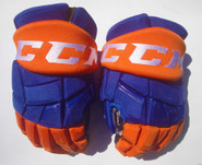 CCM HGQLXP Pro Stock Hockey Gloves 14" Islanders AHL NHL #4 used