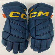 CCM Jetspeed Pro Stock Hockey Gloves 14" Alexandrov Blues Used (2)