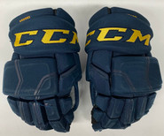 CCM HGQL Pro Stock Custom Hockey Gloves 14" Kessel Blues Used