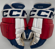 CCM HG97 Pro Stock Custom Hockey Gloves 14" Wolfpack Used  ELSON