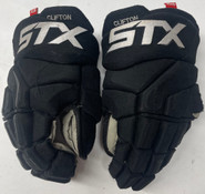 STX Surgeon Pro Stock Custom Hockey Gloves 14" Bruins Clifton Used