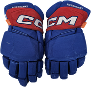 CCM Jetspeed Pro Stock Custom Hockey Gloves 14" UML NCAA USED #29