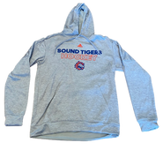 Adidas Team Issued Hooded Sweatshirt Grey Large Bridgeport Sound Tigers NWOT AHL