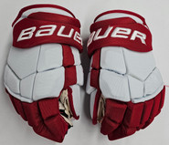 Bauer Supreme Ultrasonic Pro Stock Custom Hockey Gloves 14" BU Terriers  #2 Used